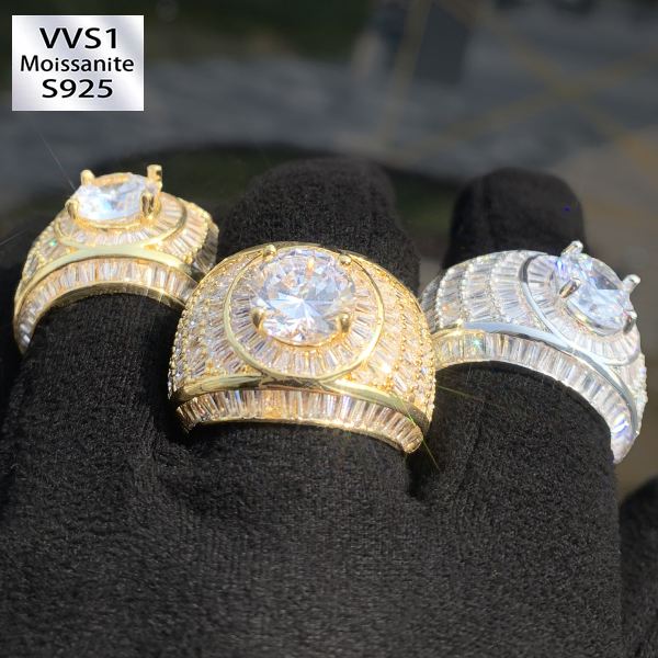 Moissanite Hip-Hop Geometric Ring