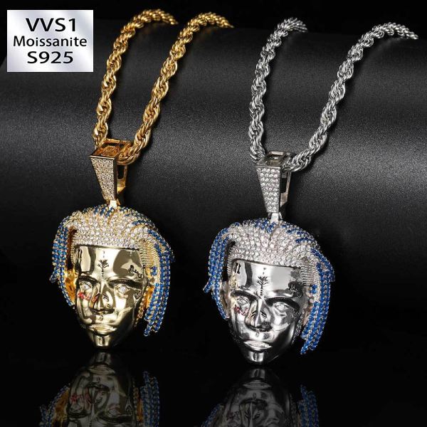 Moissanite Hip-Hop Singer Portrait Pendant