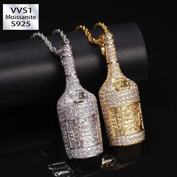 Moissanite Liquor Bottle Pendant