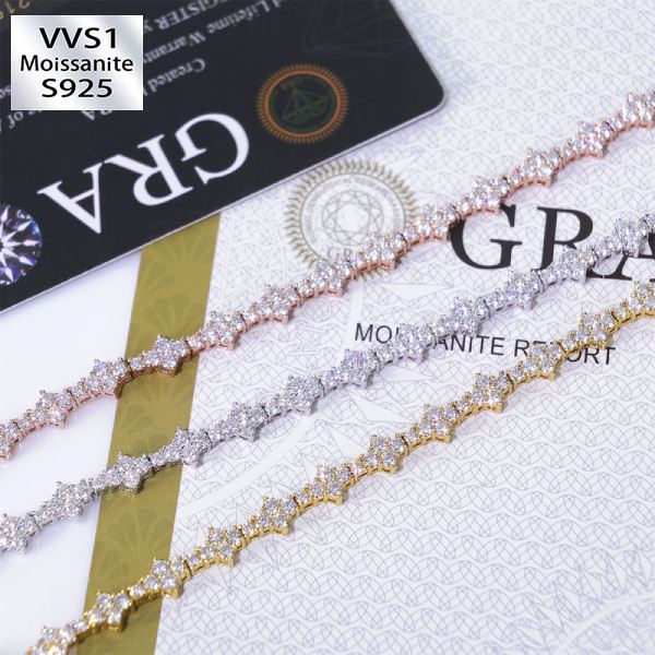 S925 Silver Moissanite Tennis Chain