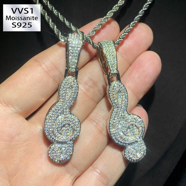 Moissanite Musical Symbol Pendant