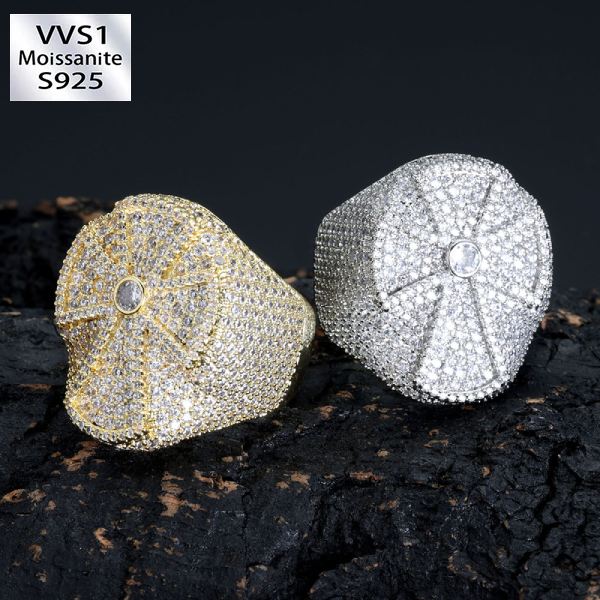 Moissanite Hip-Hop Cross Ring