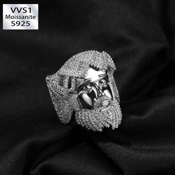 Retro Hip-Hop Moissanite Portrait Ring