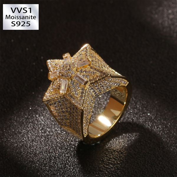 Star Hip-Hop Moissanite Ring
