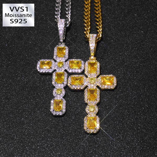 Moissanite Sparkling Cross Pendant