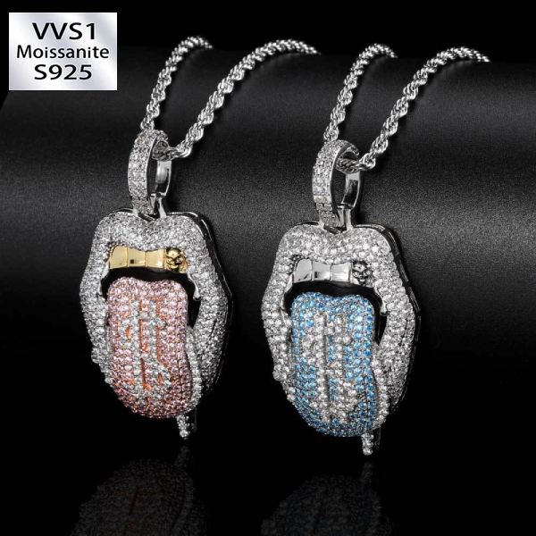 Moissanite Lip Shape Pendant