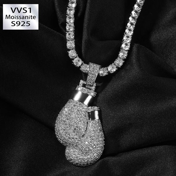 Moissanite Boxing Gloves Pendant