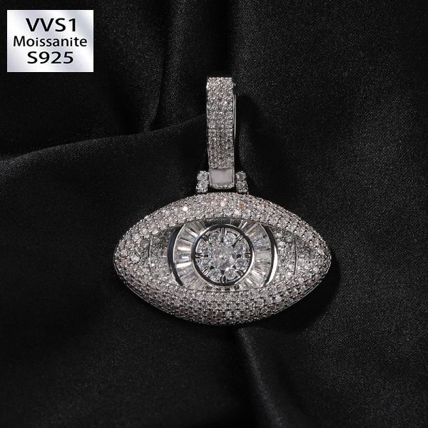 Moissanite Eye Pendant