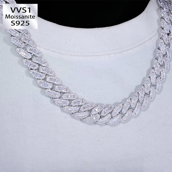 15mm T Square Ice Out Diamond Cuban Chain