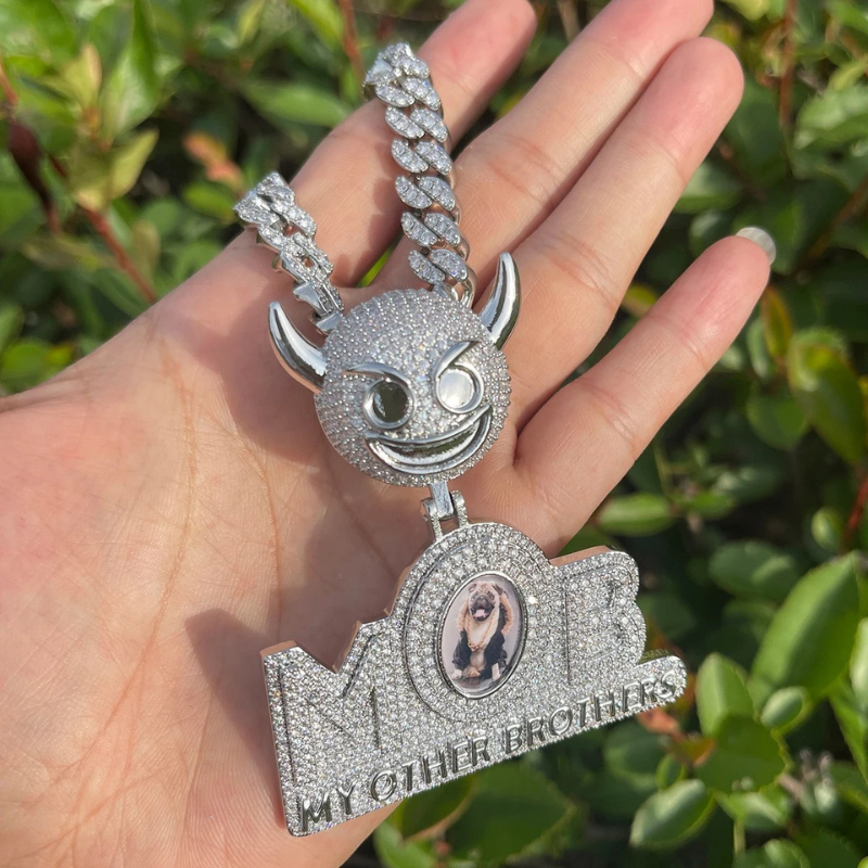 Moissanite Demon Button Personality Letter Splicing can be Customized ...