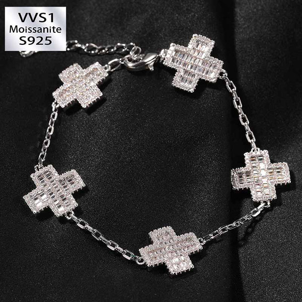 S925 Moissanite Cross Bracelet