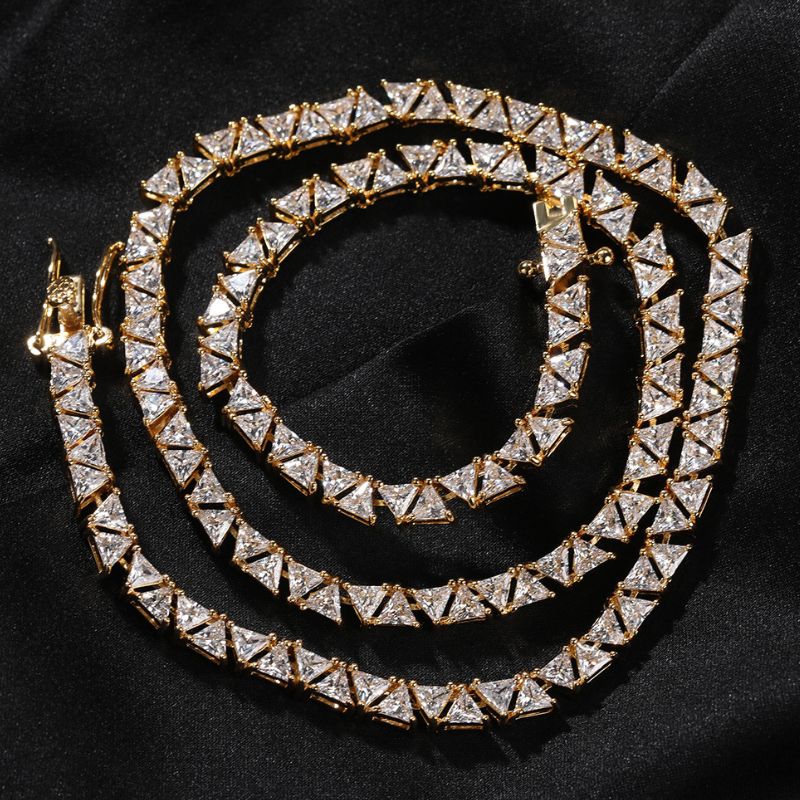 5mm Moissanite Hip Hop Classic Triangle Diamond Tennis Chain – kankco