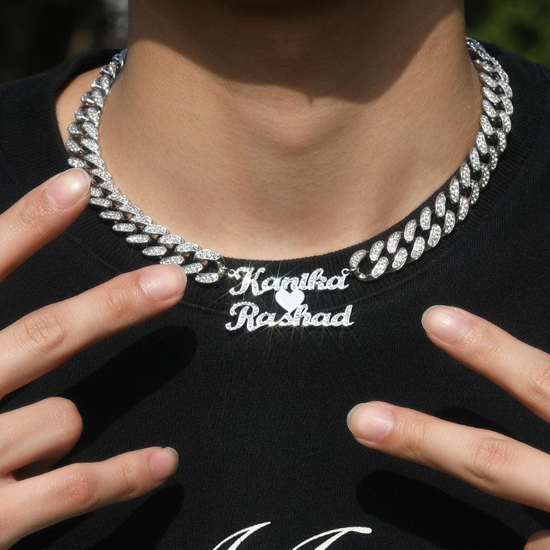 Moissanite can Customize Letter Cuban Chain – kankco