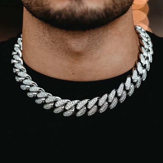19mm Ice Out Diamond Cuban Chain In White Gold