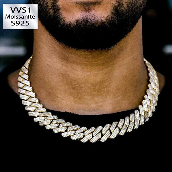 20mm Ice Out Miami Diamond Chain In Gold