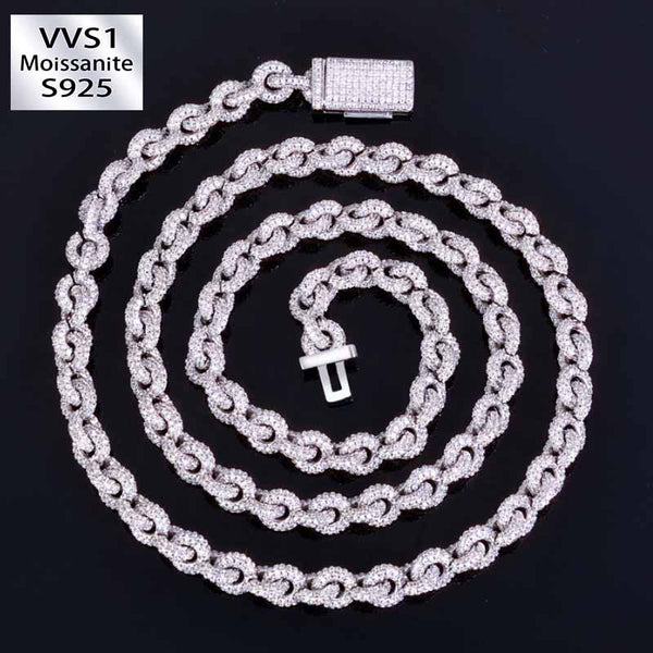 8mm Moissanite Hip-Hop O-Shaped Chain