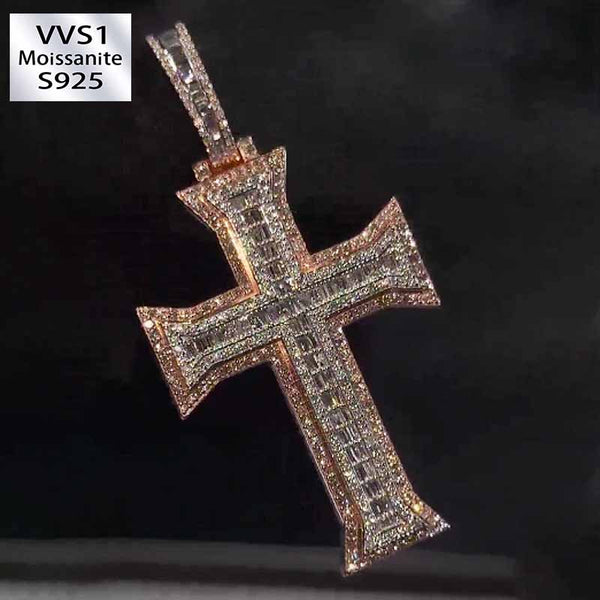 Moissanite Luxury Shiny Cross Pendant