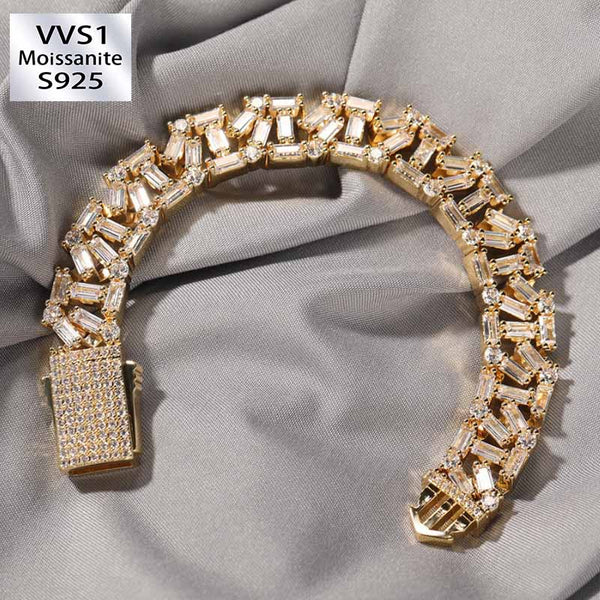 12mm Moissanite Hip-Hop Three-Dimensional Cuban Bracelet