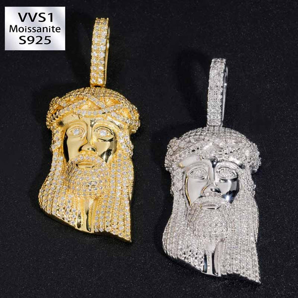S925 Silver Moissanite Hip Hop Jesus Pendant