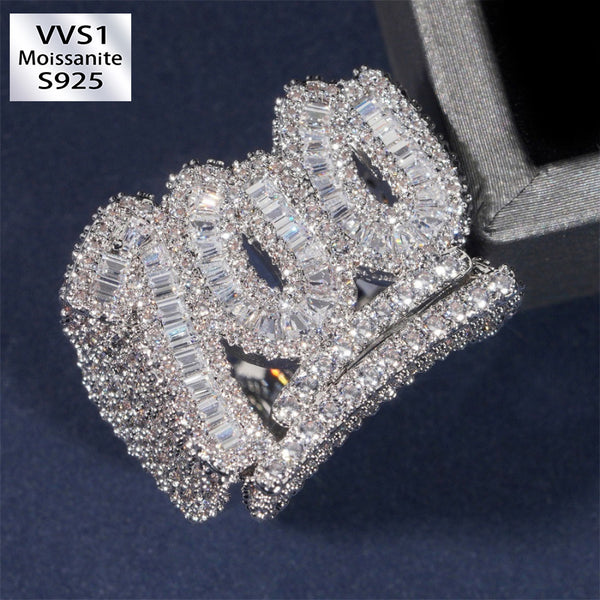 Moissanite Hip Hop 100 Points Personality Fashion Ring