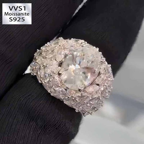 Custom Moissanite Glacier Ring