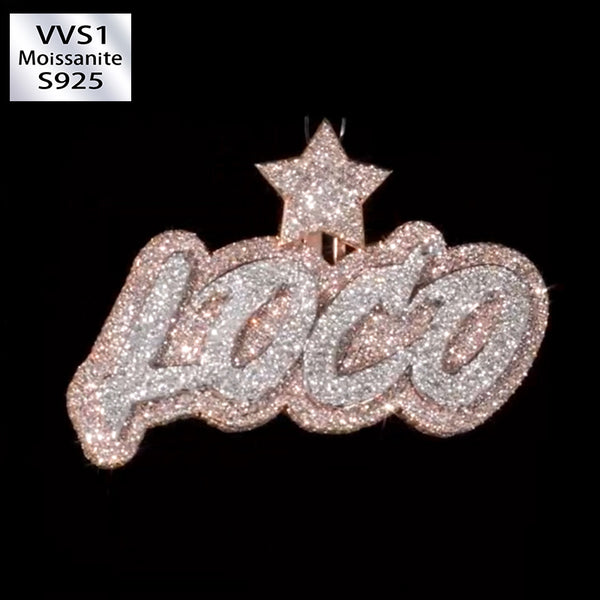 "LOCO" Star Moissanite in Two-Color Pendant