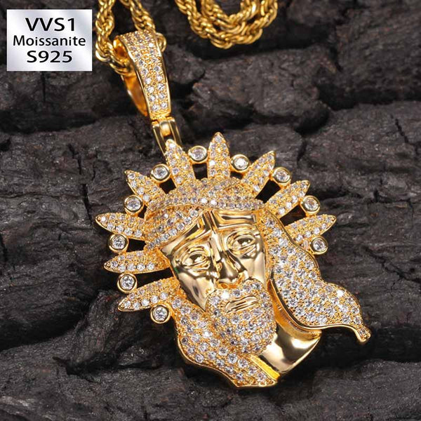 Moissanite Radiant Light Jesus Pendant