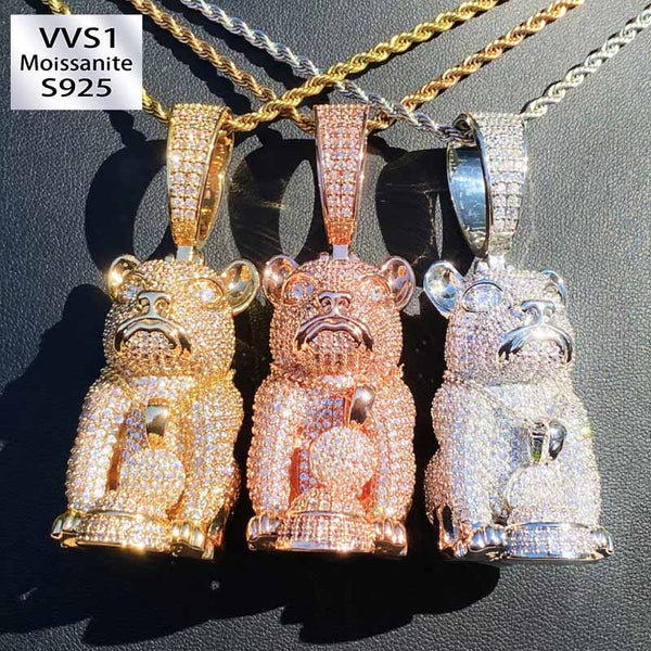 Moissanite Hip-Hop Three-Dimensional Leopard Pendant