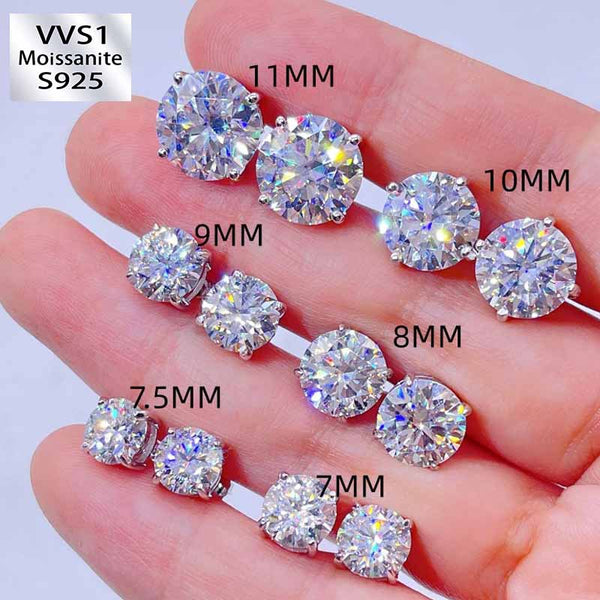 S925 Moissanite Multi-Size Classic Hip-Hop Earrings