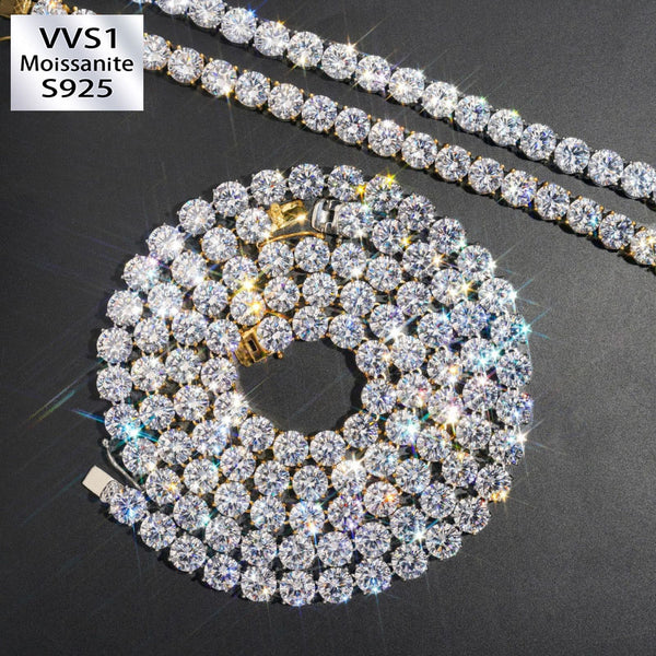 10mm Moissanite Classic Tennis Chain