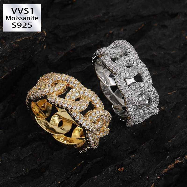 Moissanite Hip Hop Cuban Ring