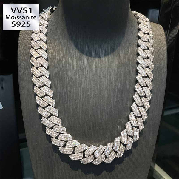 20mm Rhombus Moissanite CZ Cuban Chain