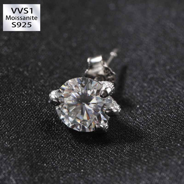 S925 Moissanite Light Luxury Claw Earrings