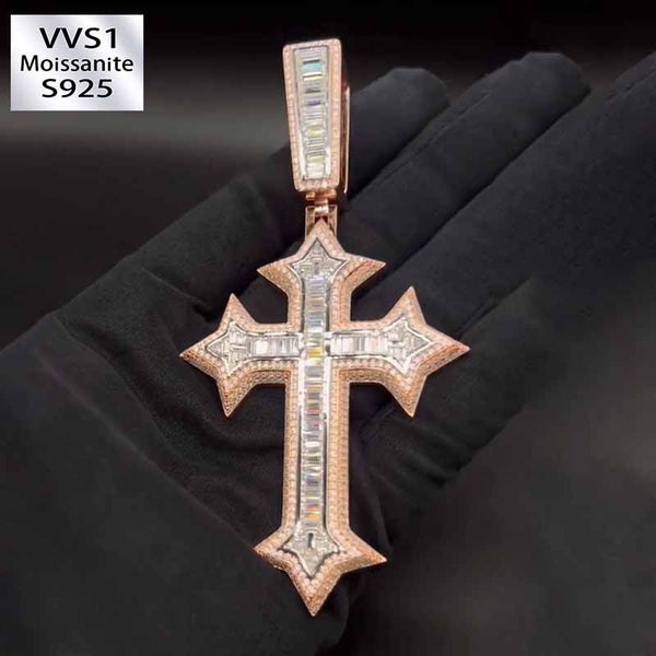 Moissanite Creative Star Cross Pendant