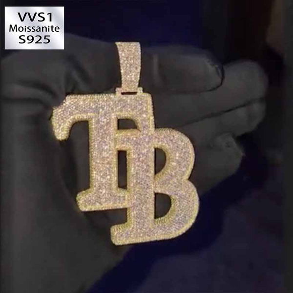 S925 Moissanite Letter Pendant