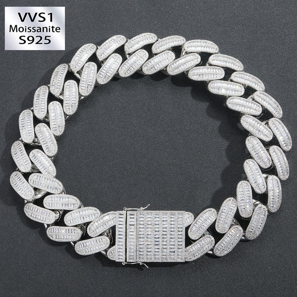 40mm Moissanite Double Row Trapezoidal Diamond Bracelet