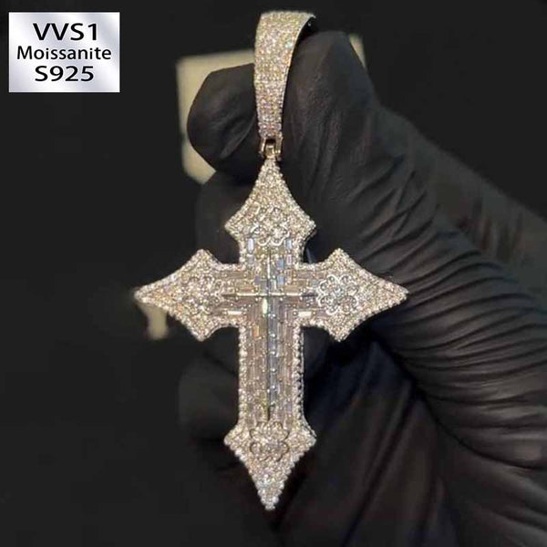 Moissanite Lucky Cross Pendant