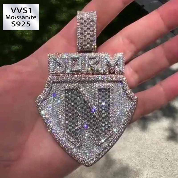 Moissanite Design Shield Pendant