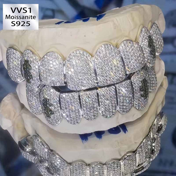 Moissanite Hip Hop Black Dollar Grillz