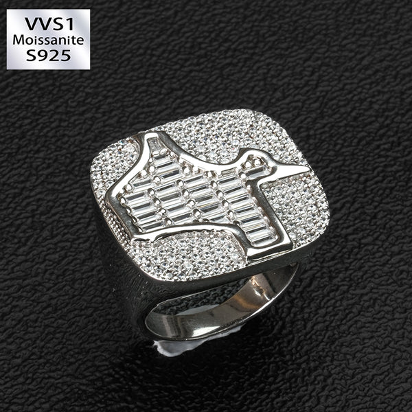 Moissanite Hip Hop Square Ring