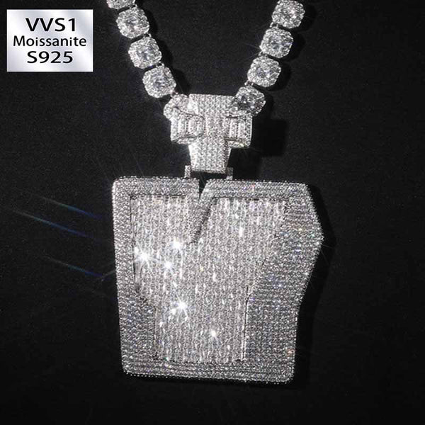 Moissanite Hip Hop Capital Y Letter Pendant