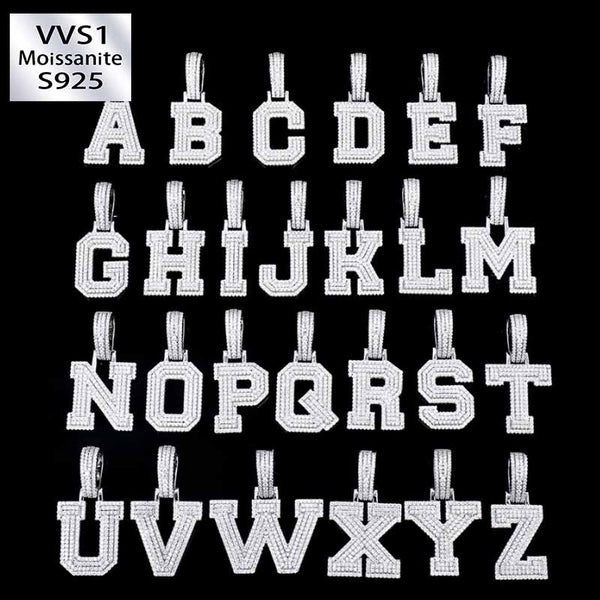 Moissanite Classic Letter Pendant