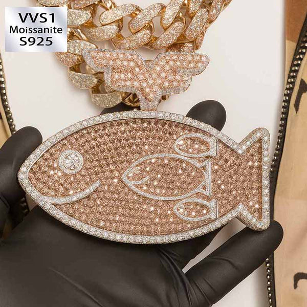 Moissanite Creative Ocean Fish Pendant