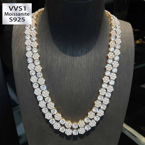 Hip Hop Moissanite Sunflower Necklace