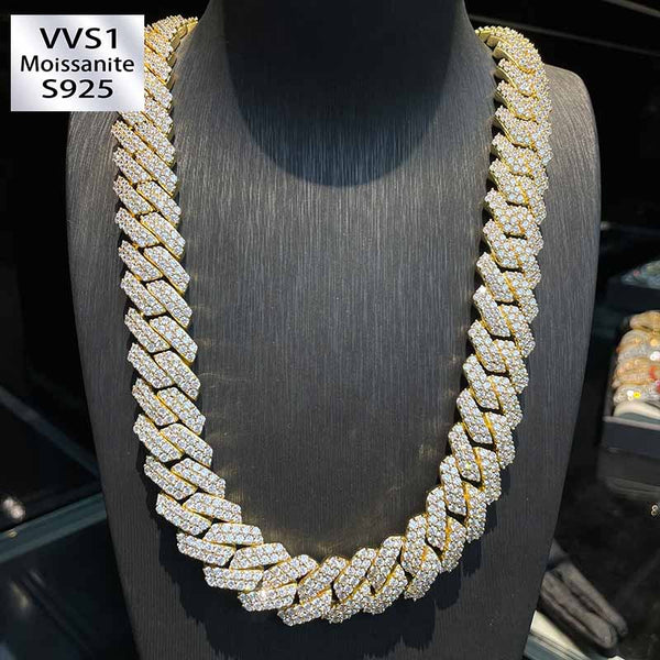 20mm Moissanite Full Drill Dense Rhombus Cuban Chain
