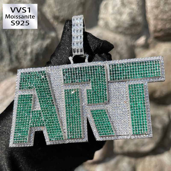 Moissanite Hip Hop Color Font DIY Customizable Letter Pendant