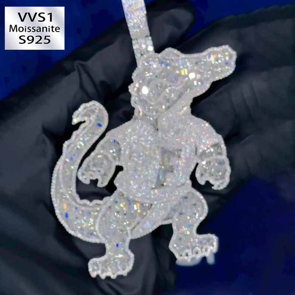 Mossanite Mr. Crocodile Creative Pendant