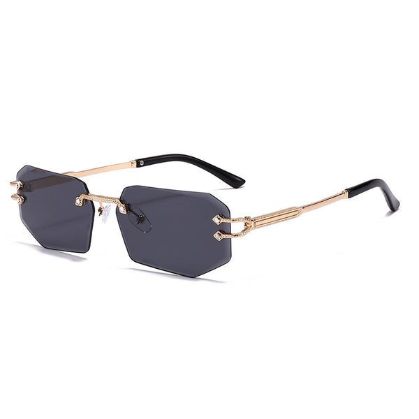 Polygonal Cut Frameless Sunglasses