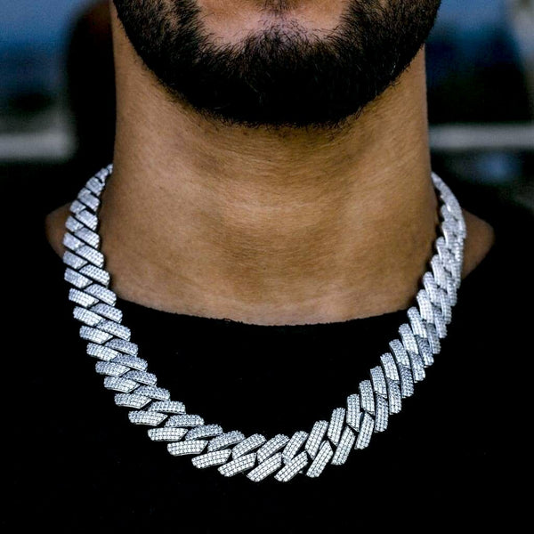 20mm Ice Out Miami Diamond Chain In White Gold