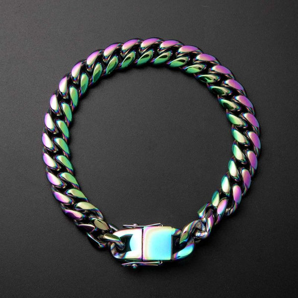 10mm Rainbow Miami Cuban Bracelet